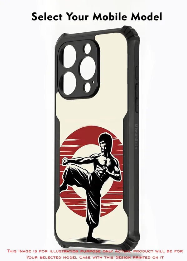 Martial_Arts_Silhouette_Retro_Design_Printed_Bumper_Glossy_Back_Case_Cover_With_Camera_Protection_Mk000014_Ip