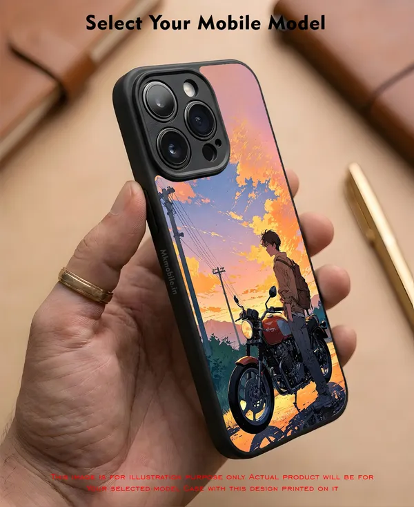 Anime_Sunset_Motorcycle_Rider_Design_Printed_Premium_Glossy_Back_Case_Cover_With_Camera_Protection_Mk000023_Bx