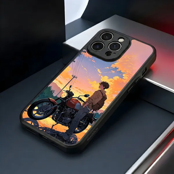 Anime_Sunset_Motorcycle_Rider_Design_Printed_Premium_Glossy_Back_Case_Cover_With_Camera_Protection_Mk000023_Bx
