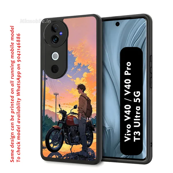 Anime_Sunset_Motorcycle_Rider_Design_Printed_Premium_Glossy_Back_Case_Cover_With_Camera_Protection_For_Vivo_V40_5G_/_V40_Pro_5G_/_T3_Ultra_5G_Mk000023_Bx