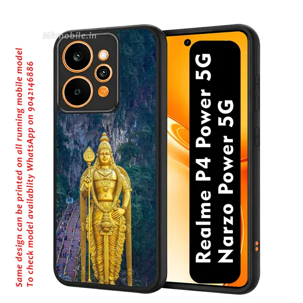 Lord_Murugan_Statue_Batu_Caves_Design_Printed_Premium_Glossy_Back_Case_Cover_With_Camera_Protection_For_Realme_P4_Power_5G_/_Narzo_Power_5G_Mk000040_Bx