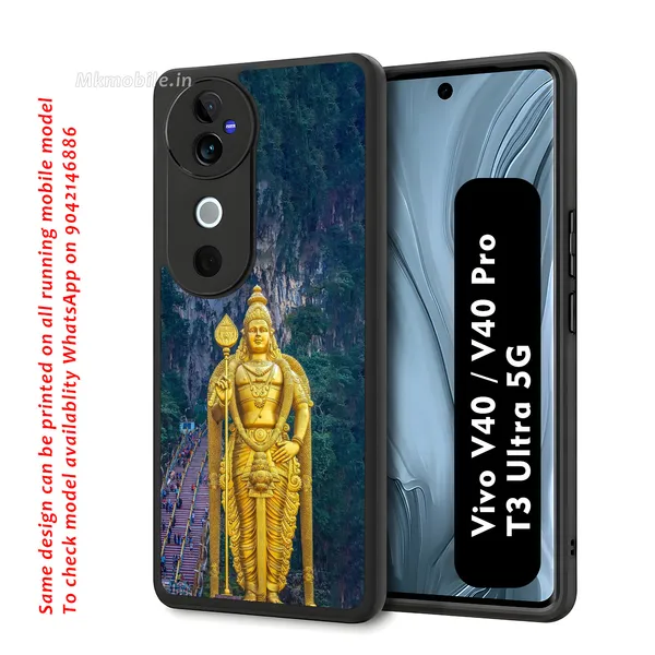 Lord_Murugan_Statue_Batu_Caves_Design_Printed_Premium_Glossy_Back_Case_Cover_With_Camera_Protection_For_Vivo_V40_5G_/_V40_Pro_5G_/_T3_Ultra_5G_Mk000040_Bx