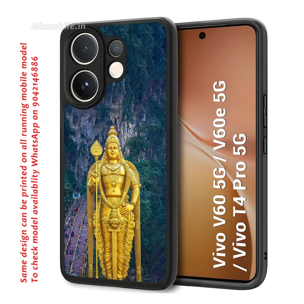 Lord_Murugan_Statue_Batu_Caves_Design_Printed_Premium_Glossy_Back_Case_Cover_With_Camera_Protection_For_Vivo_V60_5G_/_V60e_/_T4_Pro_5G_Mk000040_Bx