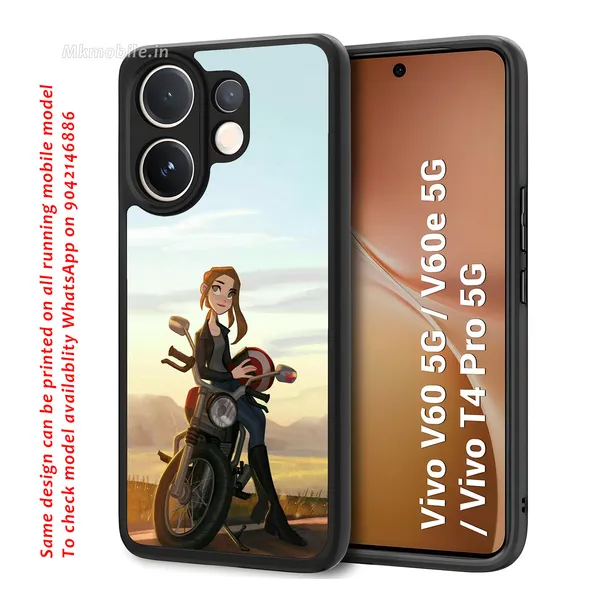 Illustrated_Character_Girl_On_Bike_Design_Printed_Premium_Glossy_Back_Case_Cover_With_Camera_Protection_For_Vivo_V60_5G_/_V60e_/_T4_Pro_5G_Mk000043_Bx