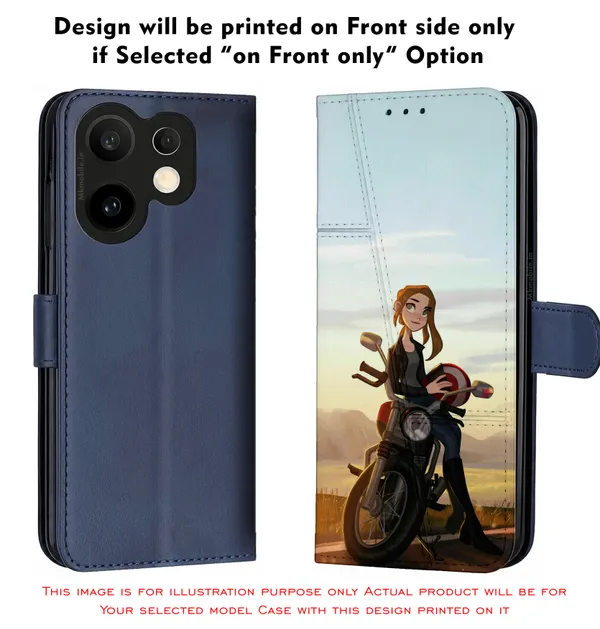 Illustrated_Character_Girl_On_Bike_Design_Printed_Flip_Case_Cover_With_Camera_Protection_Mk000043_Fcuv