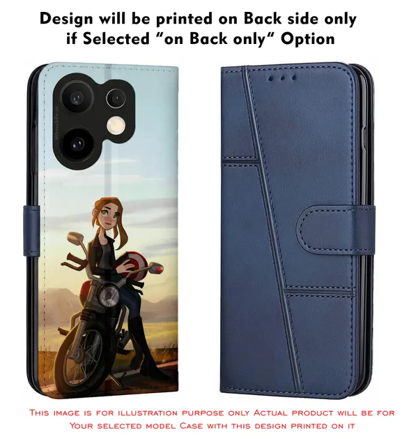 Illustrated_Character_Girl_On_Bike_Design_Printed_Flip_Case_Cover_With_Camera_Protection_Mk000043_Fcuv