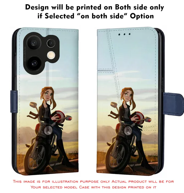Illustrated_Character_Girl_On_Bike_Design_Printed_Flip_Case_Cover_With_Camera_Protection_Mk000043_Fcuv