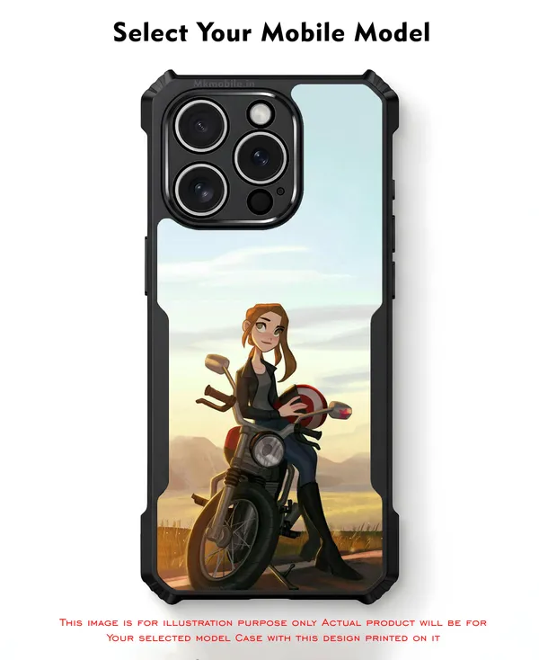 Illustrated_Character_Girl_On_Bike_Design_Printed_Bumper_Glossy_Back_Case_Cover_With_Camera_Protection_Mk000043_Ip