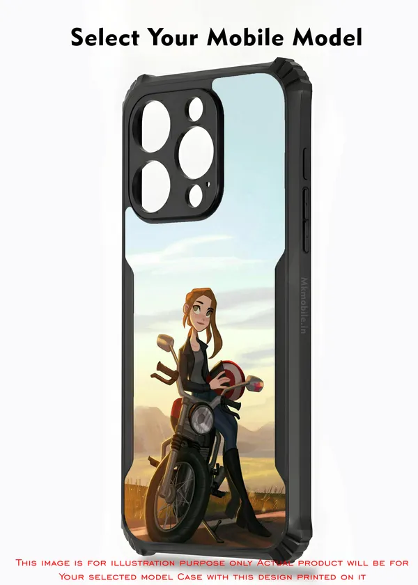 Illustrated_Character_Girl_On_Bike_Design_Printed_Bumper_Glossy_Back_Case_Cover_With_Camera_Protection_Mk000043_Ip