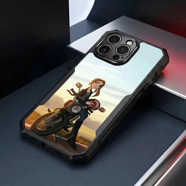 Illustrated_Character_Girl_On_Bike_Design_Printed_Bumper_Glossy_Back_Case_Cover_With_Camera_Protection_Mk000043_Ip
