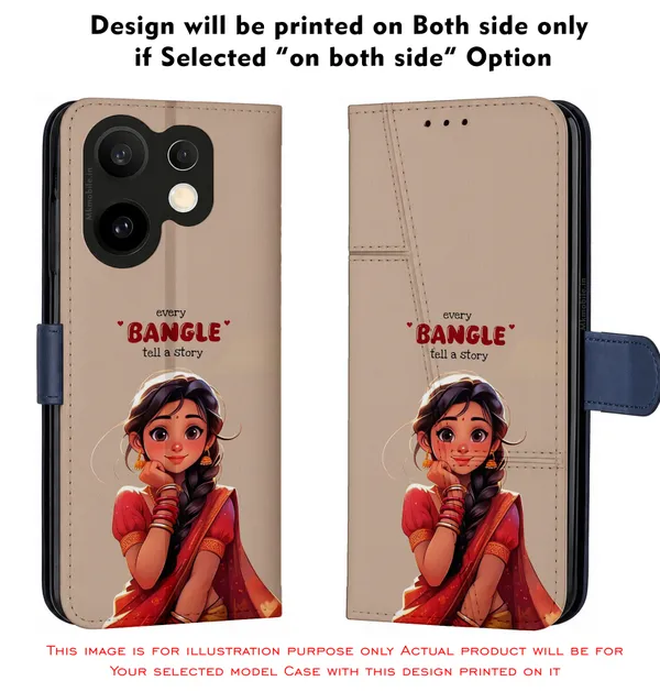 Beige_Illustrated_Bangle_Story_Design_Printed_Flip_Case_Cover_With_Camera_Protection_Mk000053_Fcuv