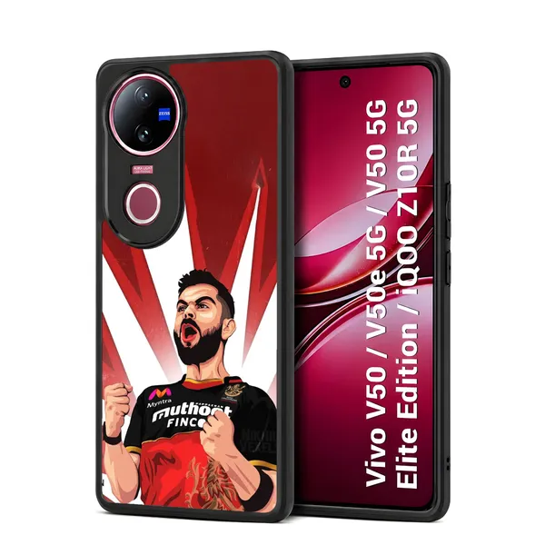 Rcb_Virat_Kohli_Player_Graphic_Design_Printed_Premium_Glossy_Back_Case_Cover_With_Camera_Protection_For_Vivo_V50_/_V50e_/_V50_5g_Elite_Edition_/_iQOO_Z10r_5g_Mk000059_Bx