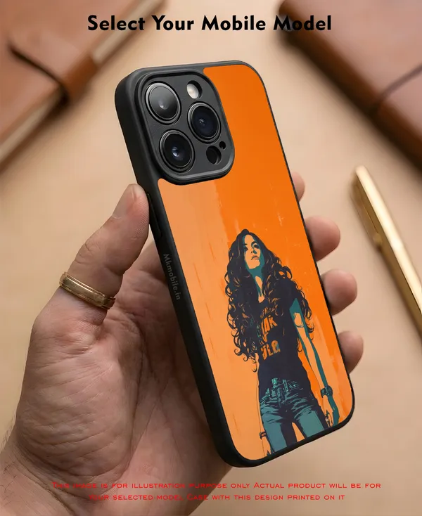 Orange_And_Black_Girl_Graphic_Design_Printed_Premium_Glossy_Back_Case_Cover_With_Camera_Protection_Mk000070_Bx
