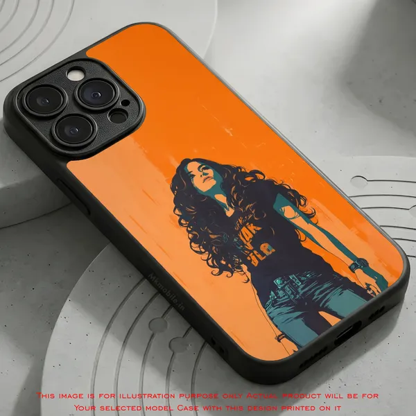 Orange_And_Black_Girl_Graphic_Design_Printed_Premium_Glossy_Back_Case_Cover_With_Camera_Protection_Mk000070_Bx