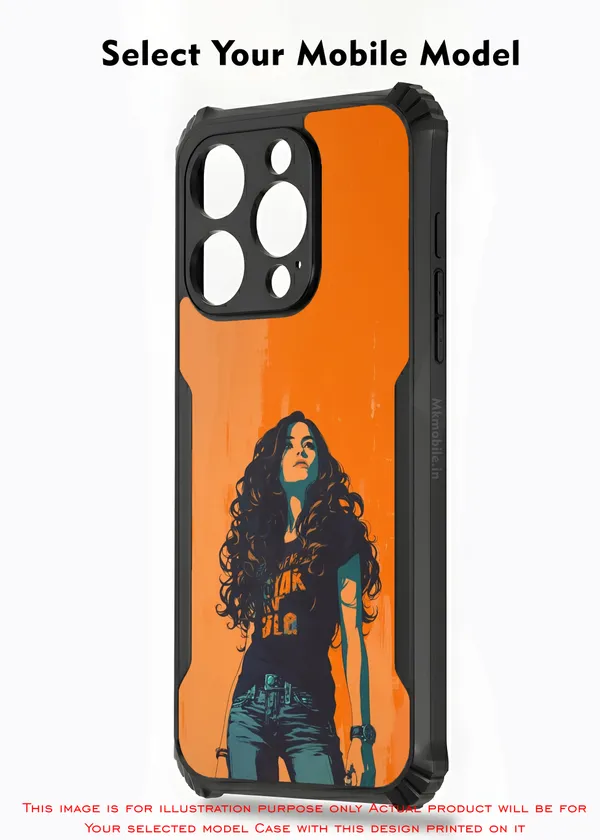 Orange_And_Black_Girl_Graphic_Design_Printed_Bumper_Glossy_Back_Case_Cover_With_Camera_Protection_Mk000070_Ip