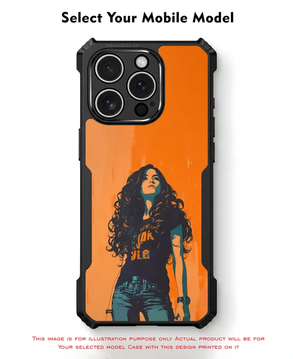 Orange_And_Black_Girl_Graphic_Design_Printed_Bumper_Glossy_Back_Case_Cover_With_Camera_Protection_Mk000070_Ip