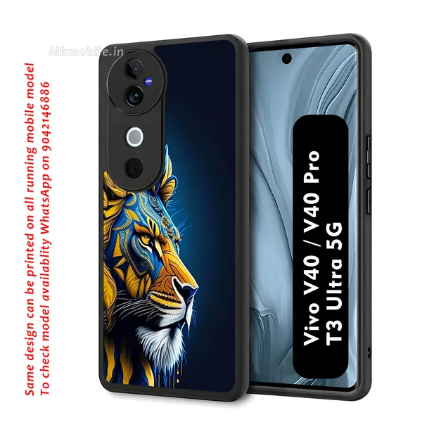 Blue_And_Yellow_Artistic_Lion_Design_Printed_Premium_Glossy_Back_Case_Cover_With_Camera_Protection_For_Vivo_V40_5G_/_V40_Pro_5G_/_T3_Ultra_5G_Mk000075_Bx