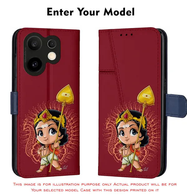 Murugan_Maroon_Design_Printed_Flip_Case_Cover_With_Camera_Protection_Mk000079_Fcuv