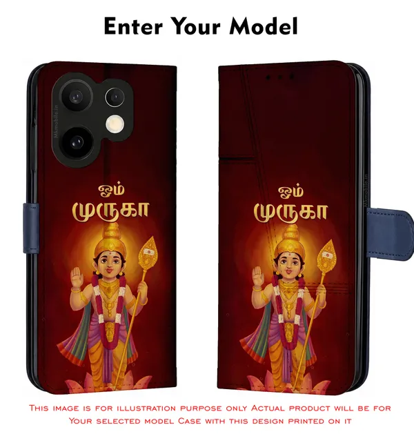 Om_Muruga_Tamil_Religious_Design_Printed_Flip_Case_Cover_With_Camera_Protection_Mk000082_Fcuv