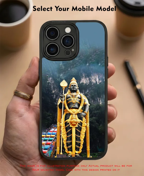 Lord_Murugan_Statue_Scenic_Mountain_Design_Printed_Premium_Glossy_Back_Case_Cover_With_Camera_Protection_Mk000088_Bx