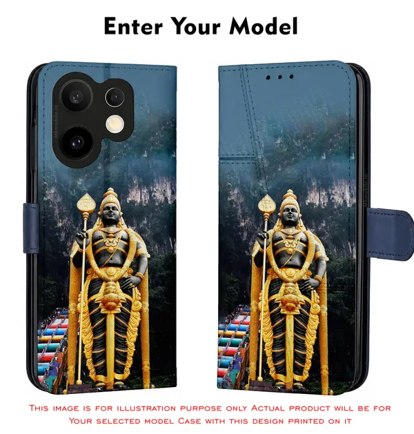 Lord_Murugan_Statue_Scenic_Mountain_Design_Printed_Flip_Case_Cover_With_Camera_Protection_Mk000088_Fcuv