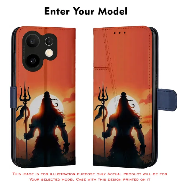 Lord_Shiva_Sunset_Silhouette_Design_Printed_Flip_Case_Cover_With_Camera_Protection_Mk000091_Fcuv