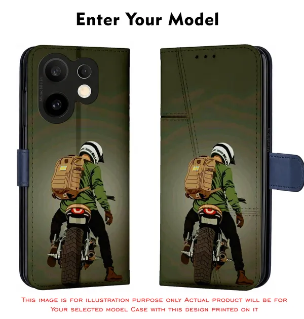 Biker_Illustration_Design_Printed_Flip_Case_Cover_With_Camera_Protection_Mk000101_Fcuv