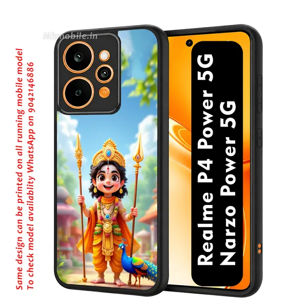 Bal_Murugan_With_Peacock_Design_Printed_Premium_Glossy_Back_Case_Cover_With_Camera_Protection_For_Realme_P4_Power_5G_/_Narzo_Power_5G_Mk000108_Bx