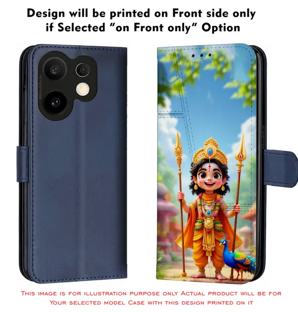 Bal_Murugan_With_Peacock__Design_Printed_Flip_Case_Cover_With_Camera_Protection_Mk000108_Fcuv