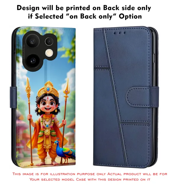 Bal_Murugan_With_Peacock__Design_Printed_Flip_Case_Cover_With_Camera_Protection_Mk000108_Fcuv