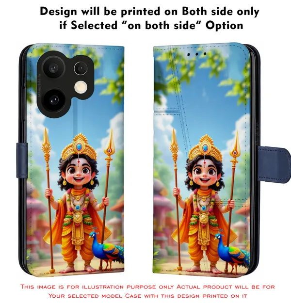 Bal_Murugan_With_Peacock__Design_Printed_Flip_Case_Cover_With_Camera_Protection_Mk000108_Fcuv