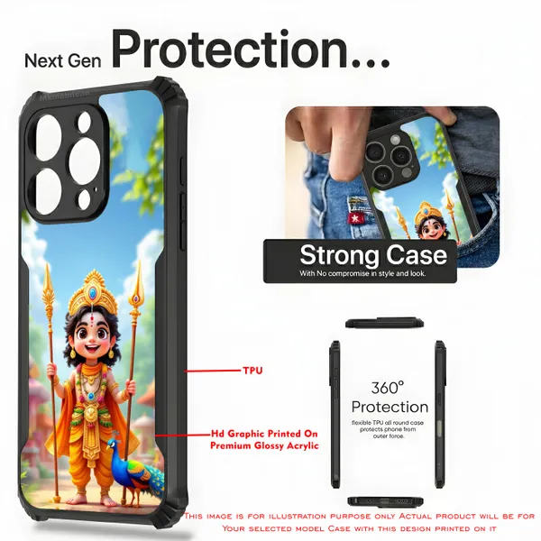 Bal_Murugan_With_Peacock__Design_Printed_Bumper_Glossy_Back_Case_Cover_With_Camera_Protection_Mk000108_Ip