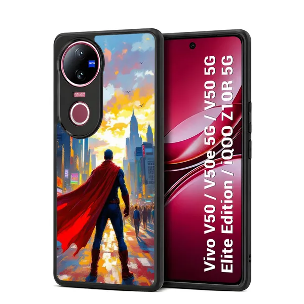 Superhero_Cityscape_Design_Printed_Premium_Glossy_Back_Case_Cover_With_Camera_Protection_For_Vivo_V50_/_V50e_/_V50_5g_Elite_Edition_/_iQOO_Z10r_5g_Mk000114_Bx