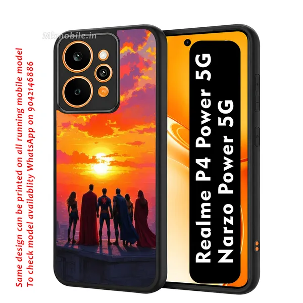 Justice_League_Sunset_Silhouette_Design_Printed_Premium_Glossy_Back_Case_Cover_With_Camera_Protection_For_Realme_P4_Power_5G_/_Narzo_Power_5G_Mk000116_Bx