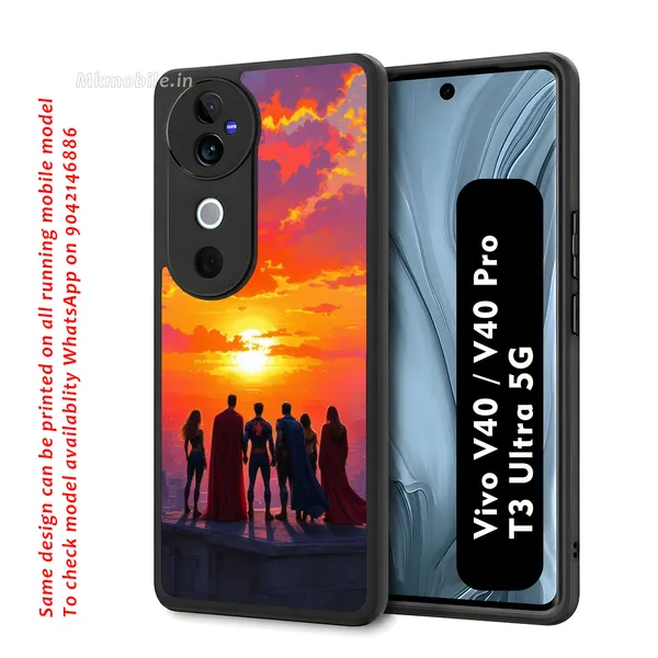 Justice_League_Sunset_Silhouette_Design_Printed_Premium_Glossy_Back_Case_Cover_With_Camera_Protection_For_Vivo_V40_5G_/_V40_Pro_5G_/_T3_Ultra_5G_Mk000116_Bx