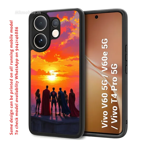 Justice_League_Sunset_Silhouette_Design_Printed_Premium_Glossy_Back_Case_Cover_With_Camera_Protection_For_Vivo_V60_5G_/_V60e_/_T4_Pro_5G_Mk000116_Bx