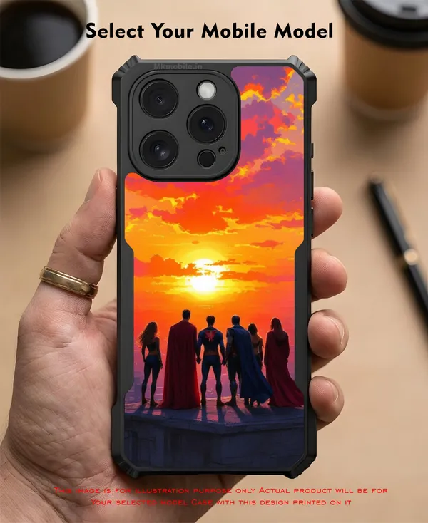 Justice_League_Sunset_Silhouette_Design_Printed_Bumper_Glossy_Back_Case_Cover_With_Camera_Protection_Mk000116_Ip