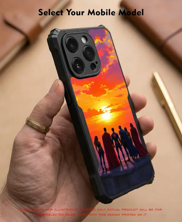 Justice_League_Sunset_Silhouette_Design_Printed_Bumper_Glossy_Back_Case_Cover_With_Camera_Protection_Mk000116_Ip
