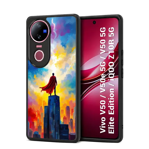 Superhero_Cityscape_Design_Printed_Premium_Glossy_Back_Case_Cover_With_Camera_Protection_For_Vivo_V50_/_V50e_/_V50_5g_Elite_Edition_/_iQOO_Z10r_5g_Mk000117_Bx