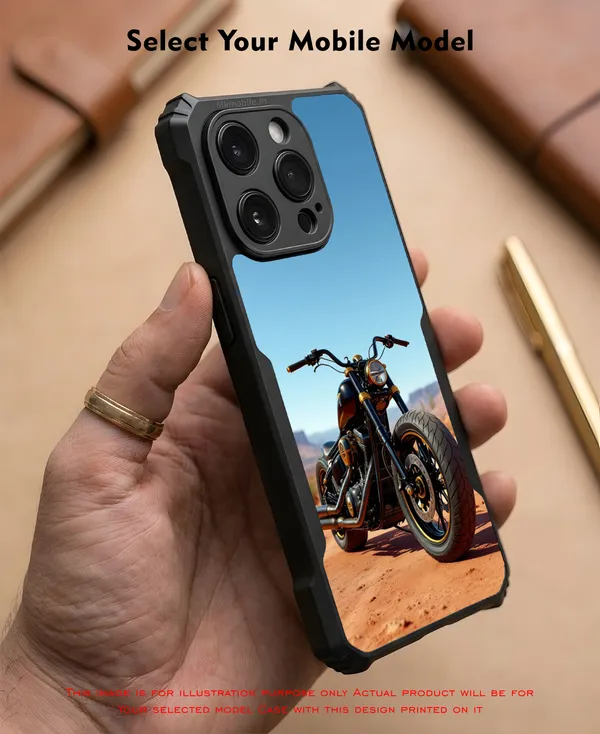 Black_Motorcycle__Design_Printed_Bumper_Glossy_Back_Case_Cover_With_Camera_Protection_Mk000141_Ip
