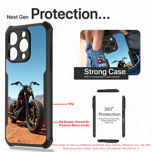Black_Motorcycle__Design_Printed_Bumper_Glossy_Back_Case_Cover_With_Camera_Protection_Mk000141_Ip