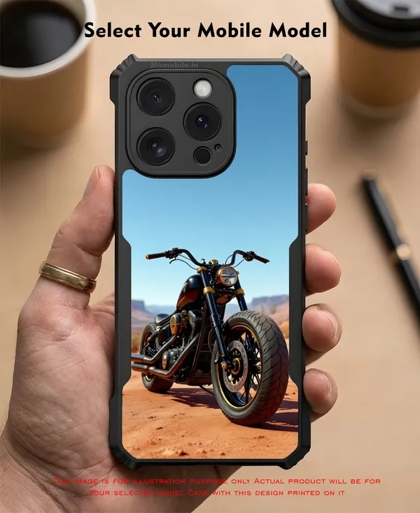 Black_Motorcycle__Design_Printed_Bumper_Glossy_Back_Case_Cover_With_Camera_Protection_Mk000141_Ip