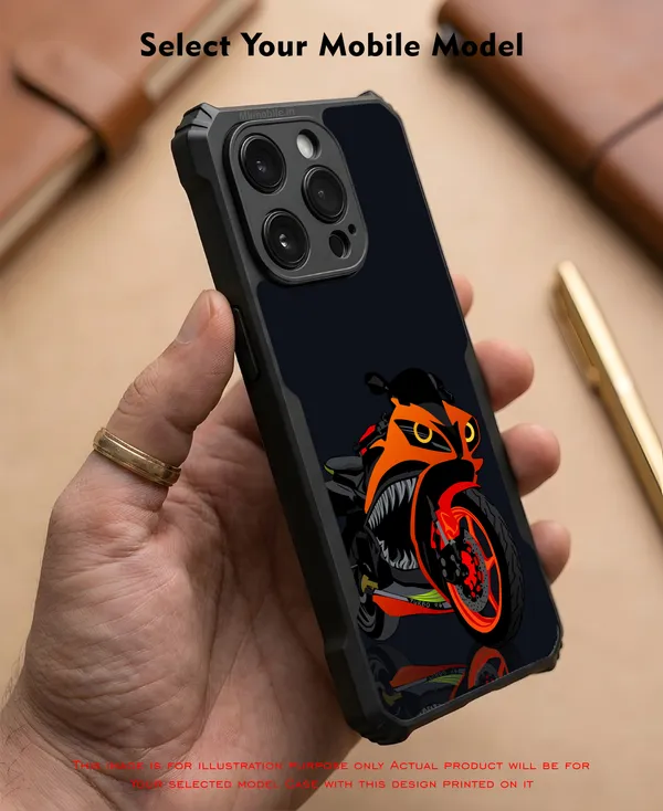 Black_Motorcycle_Design_Printed_Bumper_Glossy_Back_Case_Cover_With_Camera_Protection_Mk000153_Ip