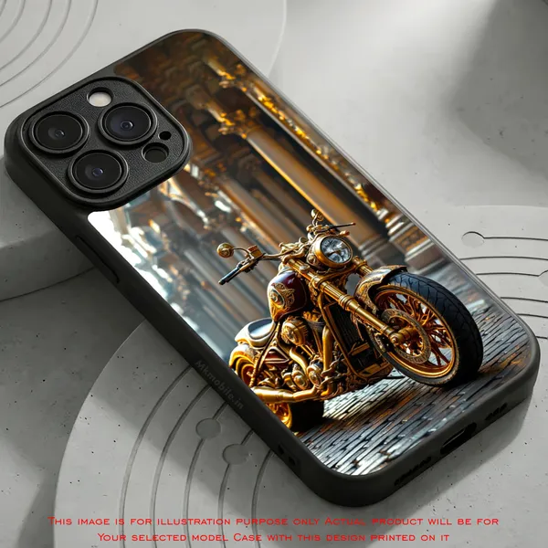 Golden_Motorcycle_Design_Printed_Premium_Glossy_Back_Case_Cover_With_Camera_Protection_Mk000154_Bx