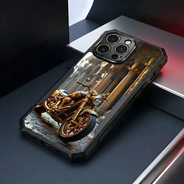 Golden_Motorcycle_Design_Printed_Bumper_Glossy_Back_Case_Cover_With_Camera_Protection_Mk000154_Ip