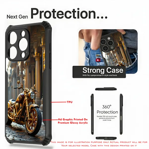 Golden_Motorcycle_Design_Printed_Bumper_Glossy_Back_Case_Cover_With_Camera_Protection_Mk000154_Ip