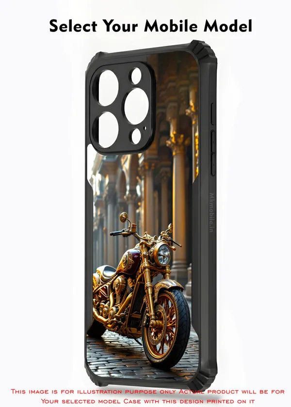 Golden_Motorcycle_Design_Printed_Bumper_Glossy_Back_Case_Cover_With_Camera_Protection_Mk000154_Ip
