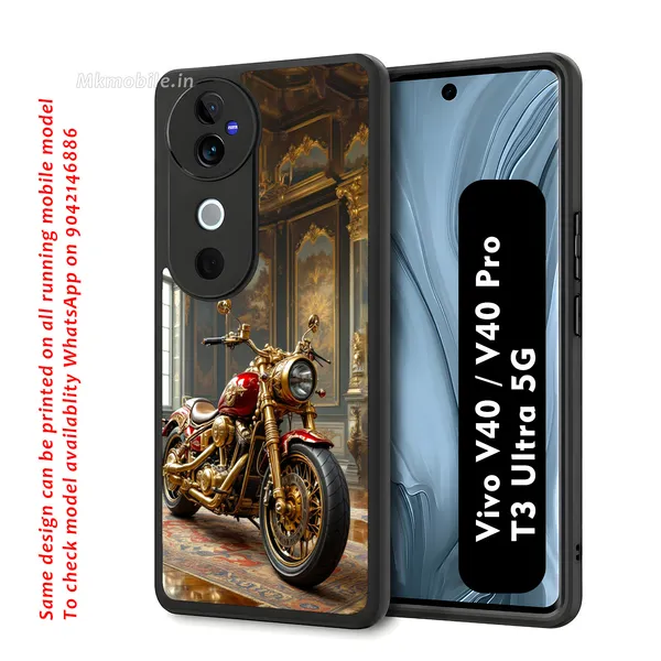 Gold_Motorcycle_Design_Printed_Premium_Glossy_Back_Case_Cover_With_Camera_Protection_For_Vivo_V40_5G_/_V40_Pro_5G_/_T3_Ultra_5G_Mk000155_Bx