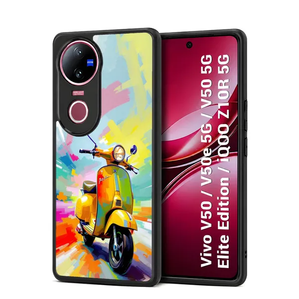 Vibrant_Scooter_Watercolor_Art_Design_Printed_Premium_Glossy_Back_Case_Cover_With_Camera_Protection_For_Vivo_V50_/_V50e_/_V50_5g_Elite_Edition_/_iQOO_Z10r_5g_Mk000158_Bx