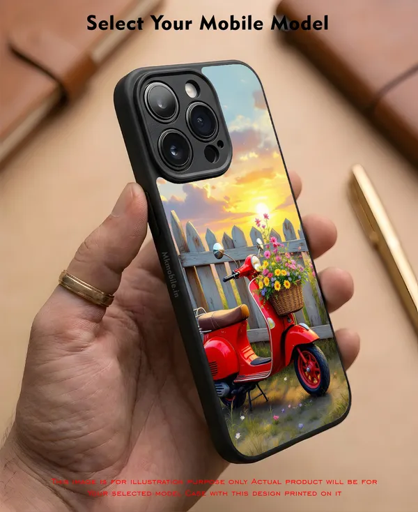 Red_Vintage_Scooter_Sunset_Design_Printed_Premium_Glossy_Back_Case_Cover_With_Camera_Protection_Mk000160_Bx